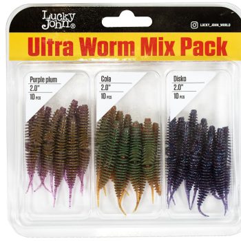 Набор силиконовых приманок Lucky John TRICK ULTRAWORM 2in (50 мм), 30 шт.