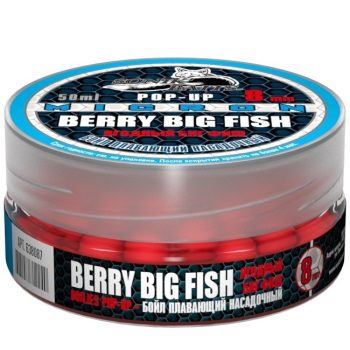 Бойлы насад. плав. Sonik Baits BERRY BIG FISH MICRON Fluo Pop-ups 8мм 50мл