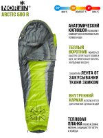 Мешок-кокон спальный Norfin ARCTIC 500 R (молния справа) — изображение 2