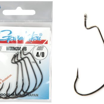 Крючки офсетные Gamakatsu WORM 314 HOOKS №4/0, 6шт.