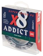 Плетеный шнур LUCKY JOHN Addict х8 BRAID Moss Green 150 м - 0,20 мм